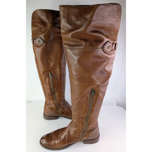 Frye Women Brown Leather OTK Over The Knee Shirley 77739 Boots Size 9.5 EUC - Picture 2 of 16